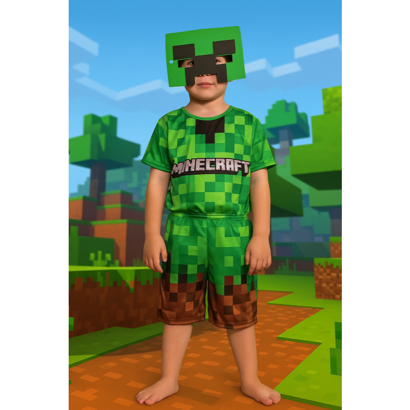 FANTASIA INFANTIL MANECRAFT MENINOS ANIVERÁRIOS FESTAS CARNAVAL em Oferta na Shopee