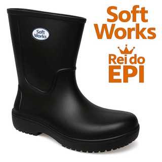 Bota cano longo Soft Works F87 Impermeável Antiderrapante  uso em limpeza geral