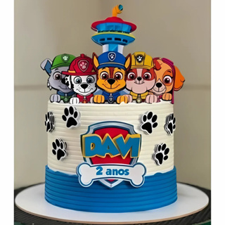 Topo Topper de Bolo Tema Personalizado Patrulha Canina em Oferta na Shopee