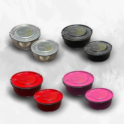 KIT 2 Marmitas redonda de alumínio com tampa e trava facil