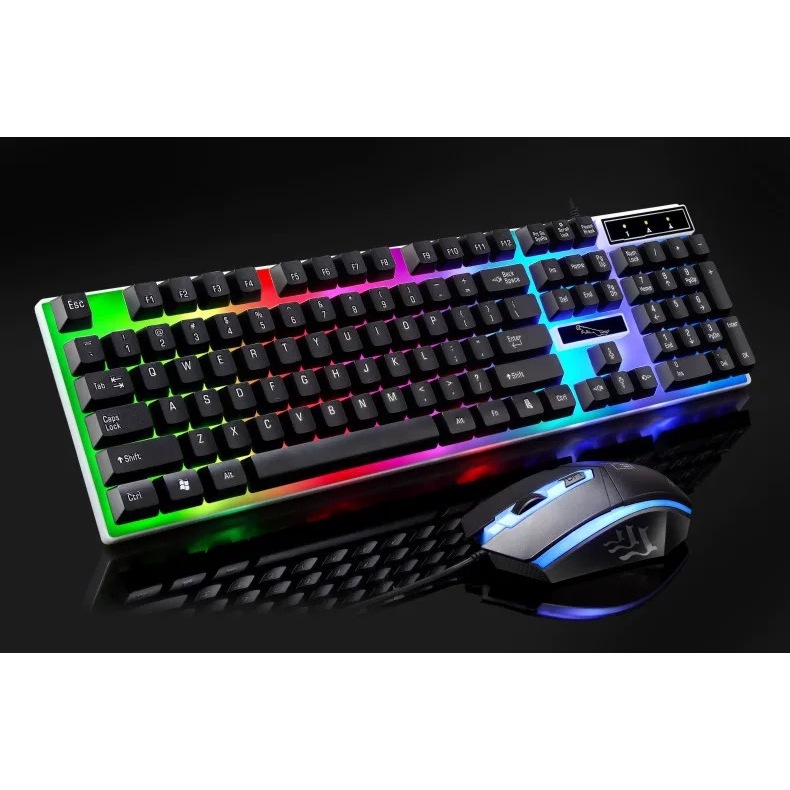 Kit Teclado E Mouse Gamer Led Rgb Para Notebook Computador PC Mecanico Para Jogos