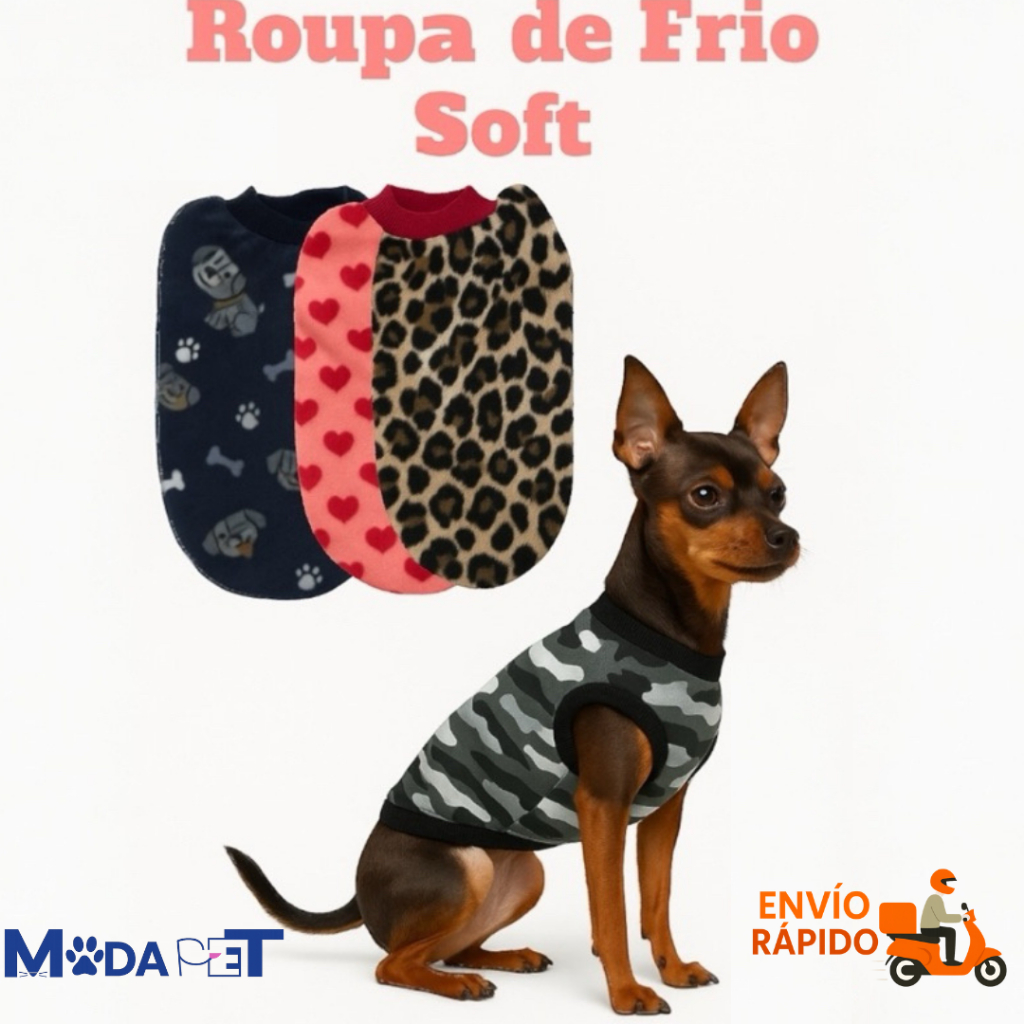 Roupa Pet Para Cachorro Kit Com 3 Peças De Blusas Tamanho O Para Pinsher