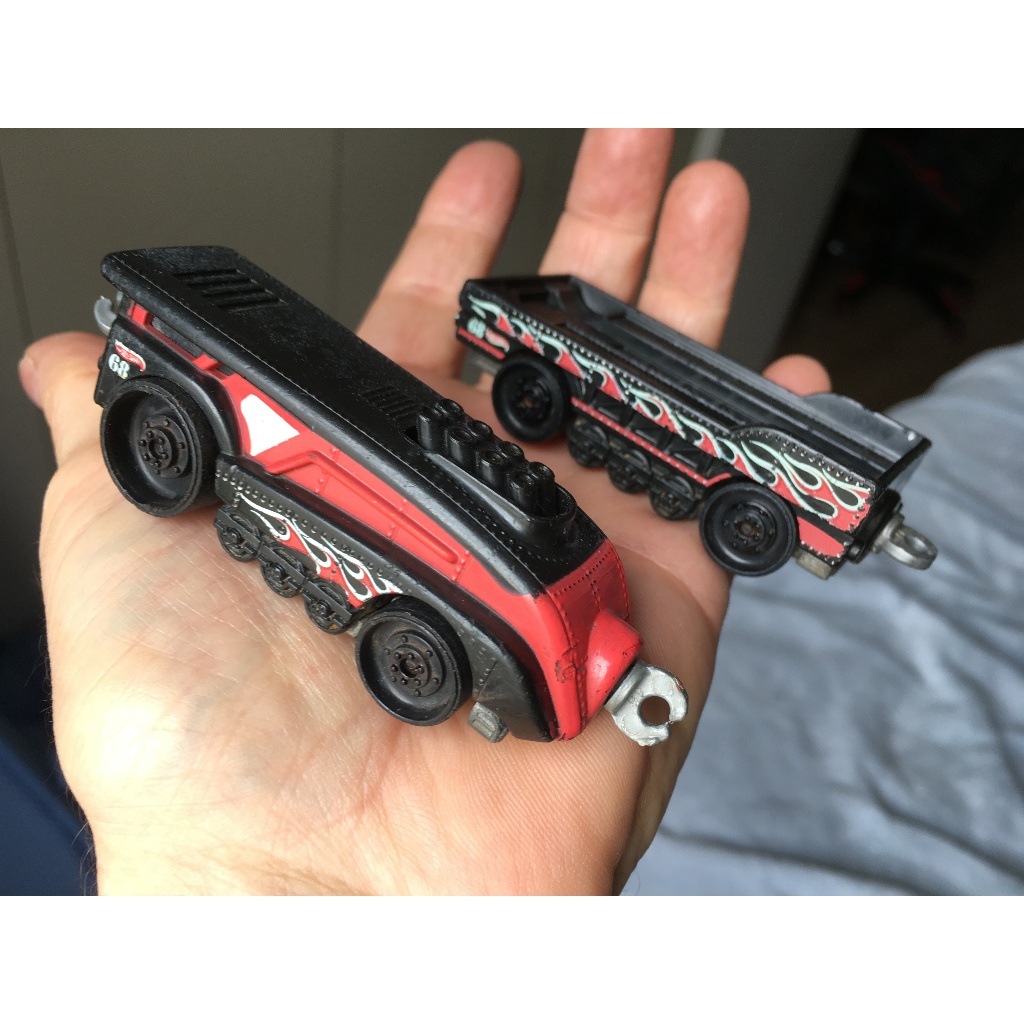 Hot Wheels locomotiva trem e vagão serie Rapid Transit carrega carrinho serve em pista raro