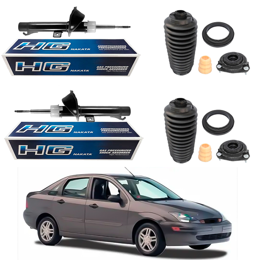 PAR AMORTECEDOR DIANTEIRO FOCUS 2000 A 2008 NAKATA + KIT