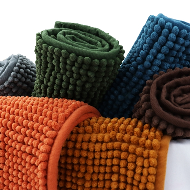 Tapete de Banheiro Antiderrapante Popcorn Bolinha Macarrão Cinza, Bege, Rosê e Azul Marinho