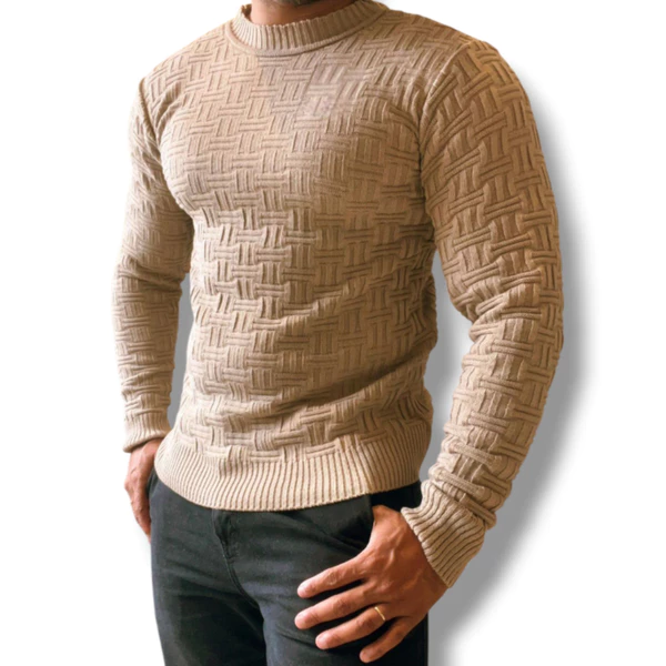 Sueter Tricô Blusa De Frio Masculina Manga Longa cor única Outono Inverno