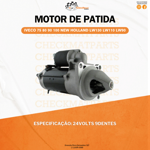 Motor Partida Iveco Eurocargo 75–100 / New Holland LW130 24 V 9 D 20672 Bosch