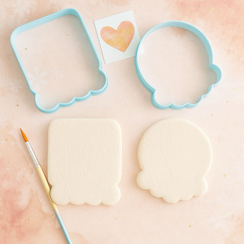 Kit 2 Cortador para Biscoito e Pasta Americana Placa Aquarela Aprox 10cm em Oferta na Shopee