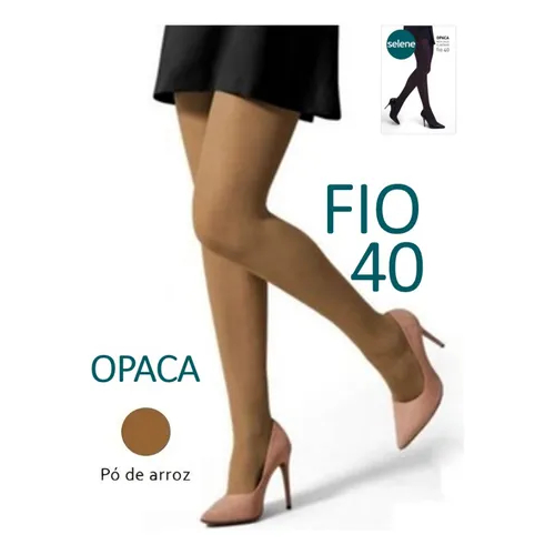 Meia Calça Fio 40 Opaca Selene Com Elastano Sem Demarcação Lisa Macia Feminina