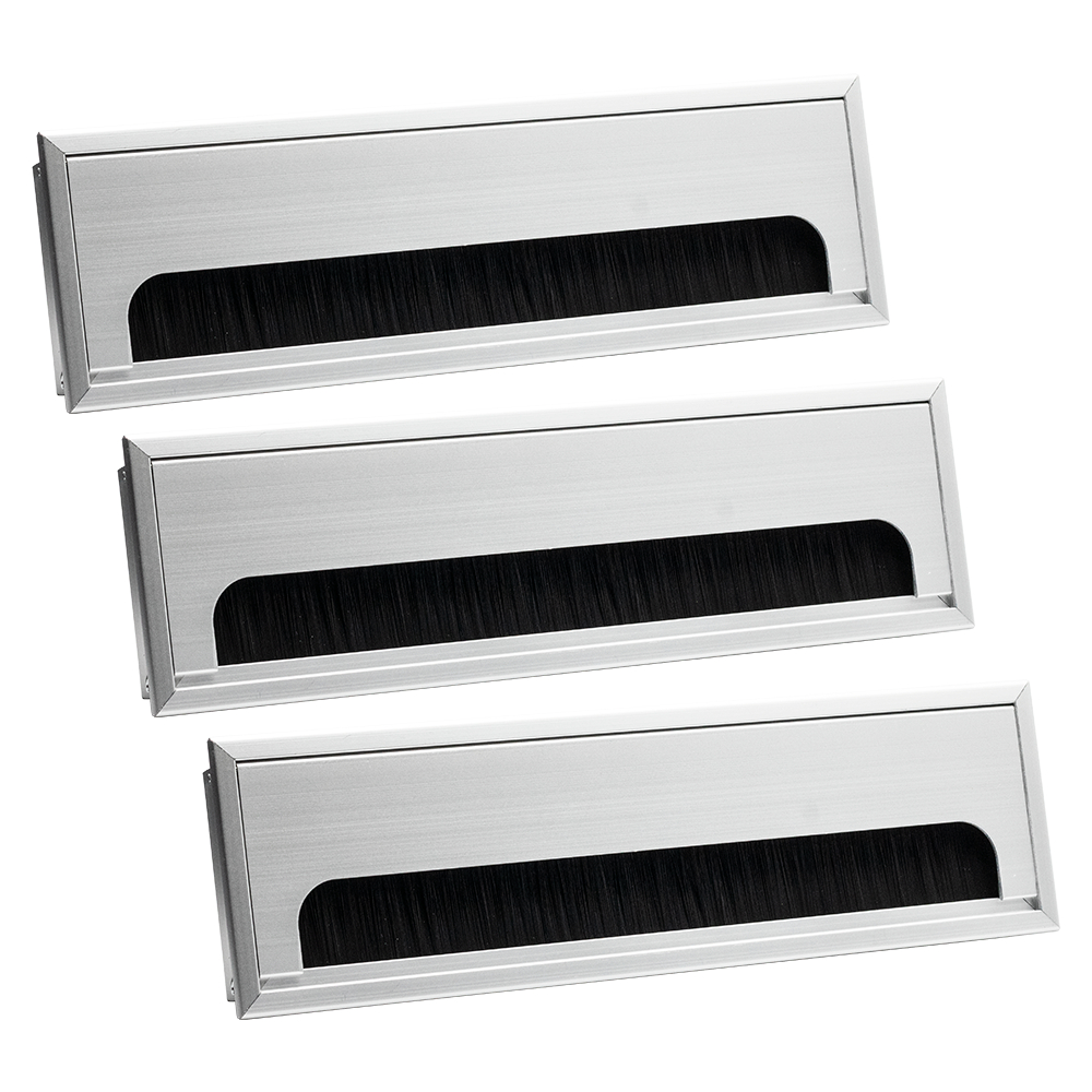 3 Uni Peças Passa Cabos De Alumínio Mesa Computador 80x275mm