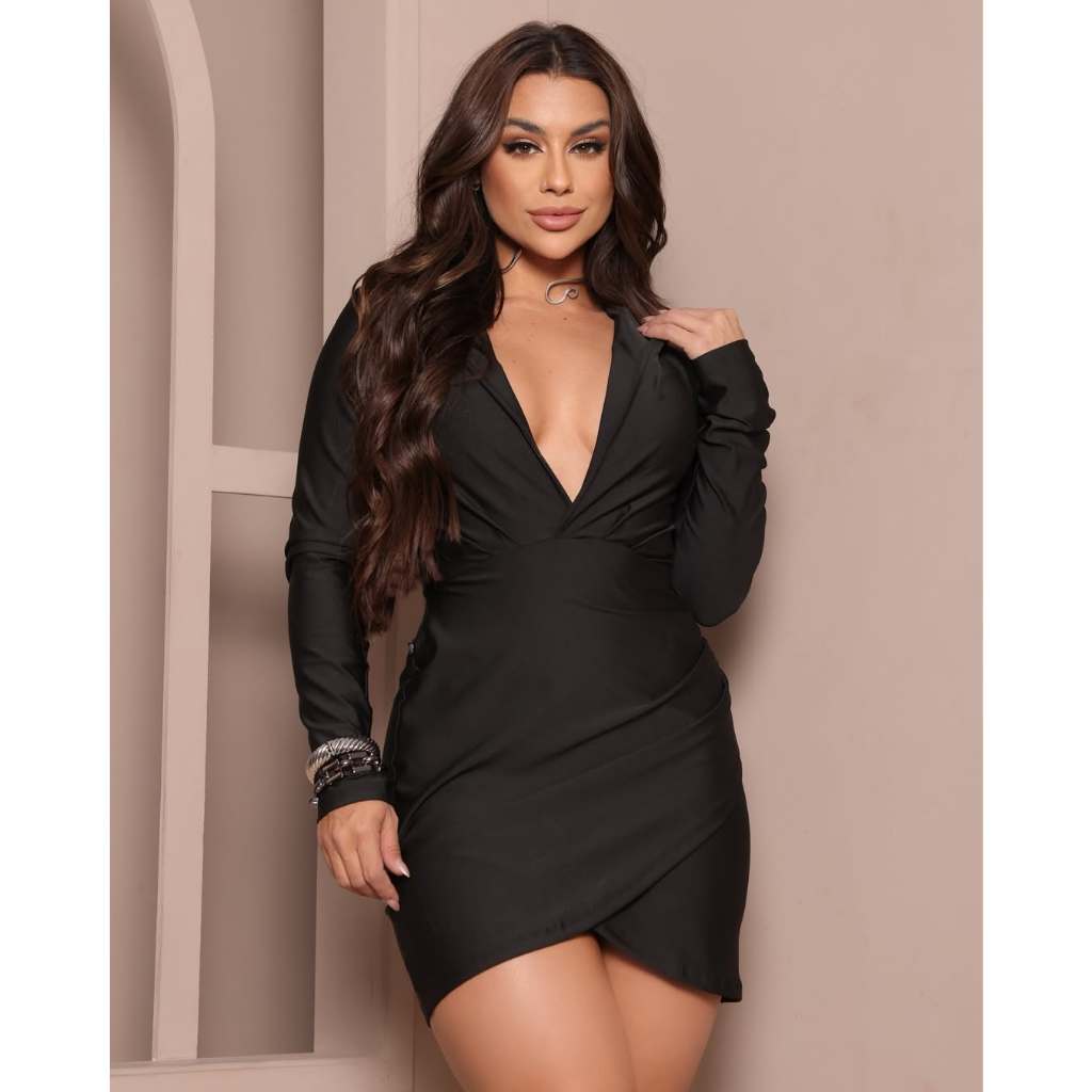 Vestido Curto Colado Festa Luxo Panicat Balada Ousado Sexy Rf015