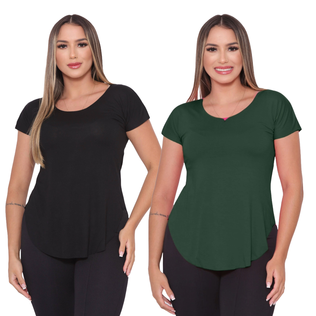 Kit 2 Blusa Feminina Tapabumbum Feminina Sobre legging Academia