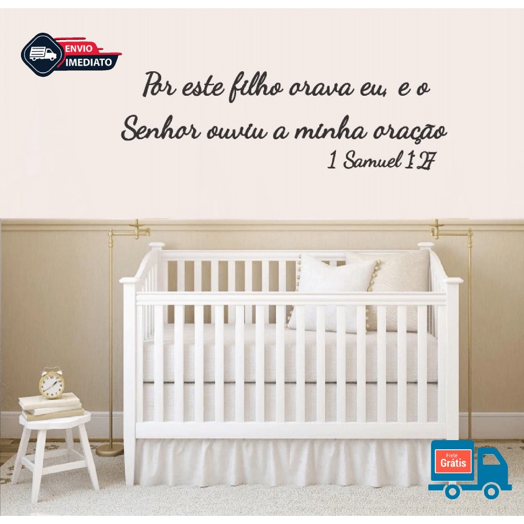 Por esse filho(a) orava eu, e o Senhor ouviu a minha oração. Frase em MDF em Oferta na Shopee
