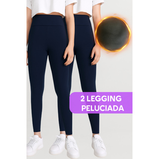 Kit 2 Calças Legging Peluciadas Flaneladas Infantil Juvenil Térmica Inverno Alta Qualidade em Oferta na Shopee