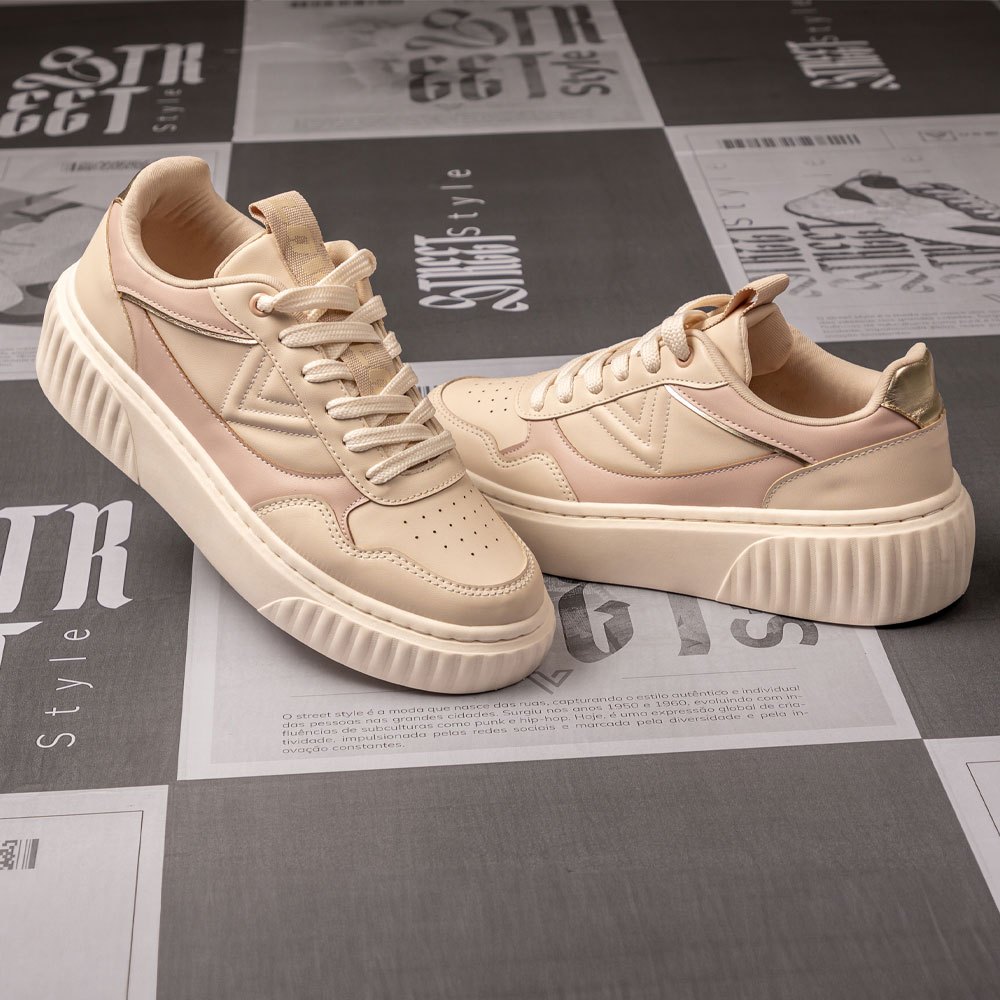 Tênis Feminino Vittal Sneakers Cyndi Flatform Conforto Básico