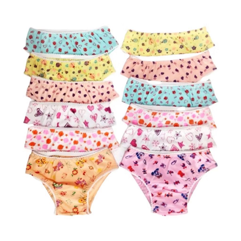 KIT 10 CALCINHA INFANTIL TAMANHO 1 2 3 4 5 ANOS