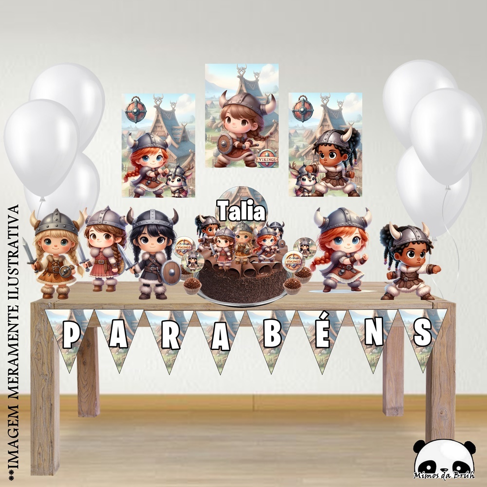 Kit festa - VIKINGS MENINA CUTE