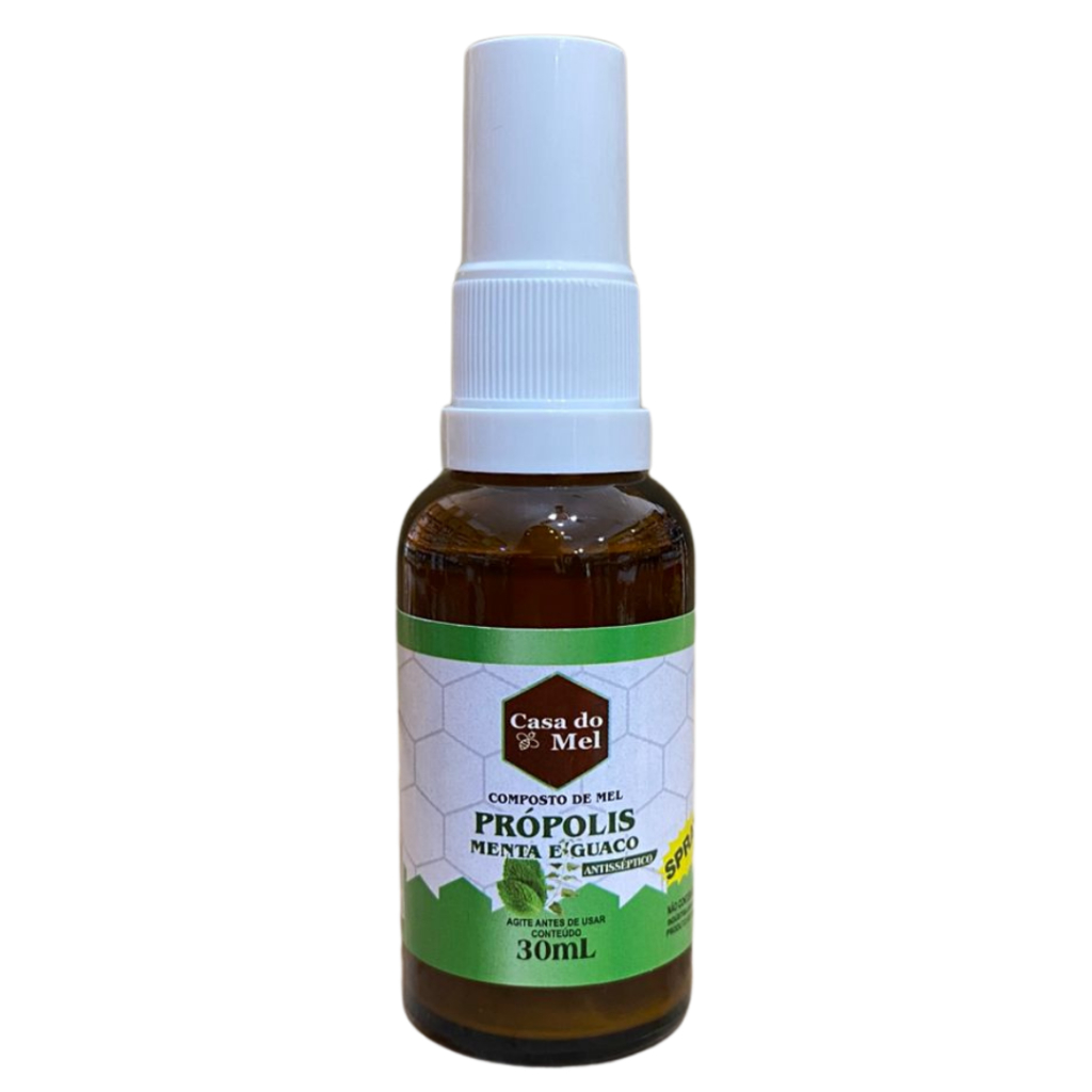 Spray Composto de Própolis, Guaco, Menta e Mel Casa do Mel 30ml em Oferta na Shopee