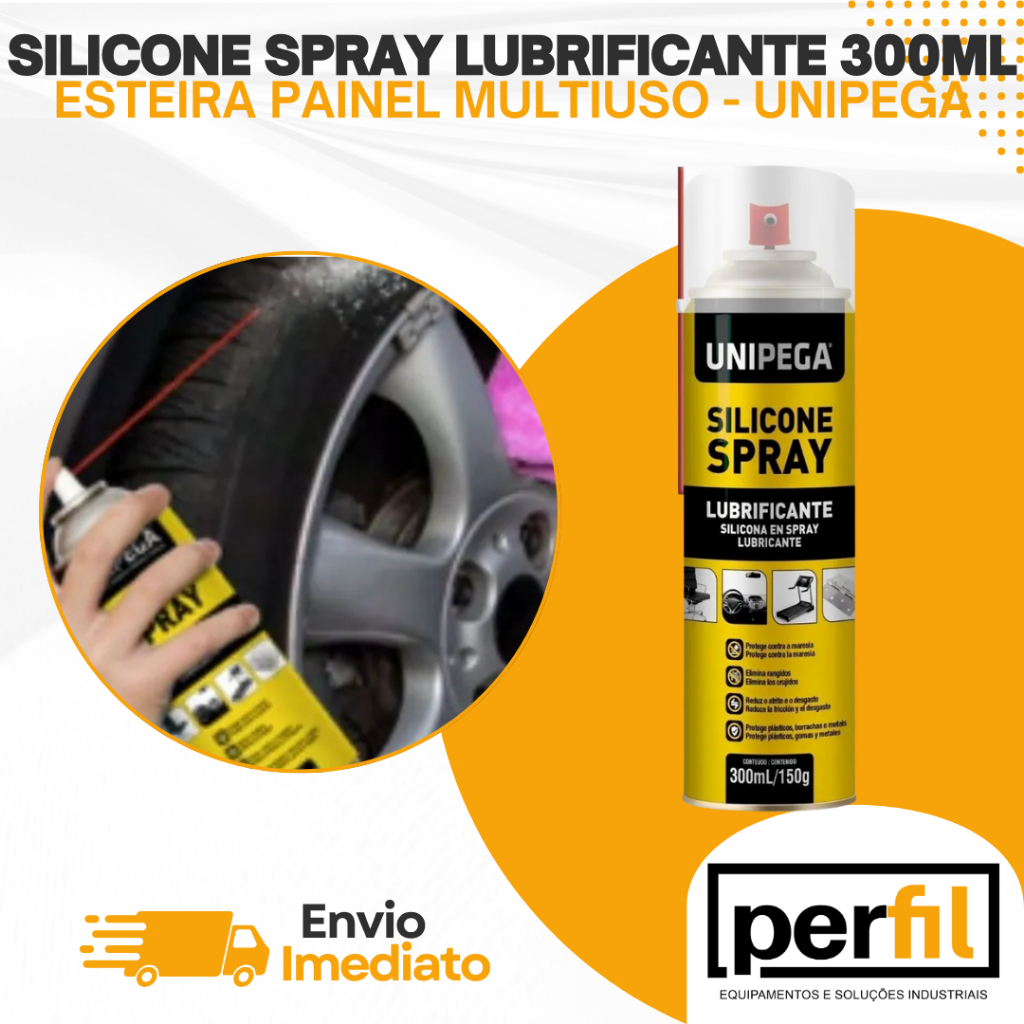 Silicone Spray Lubrificante Esteira Painel Multiuso 300ml Unipega em Oferta na Shopee
