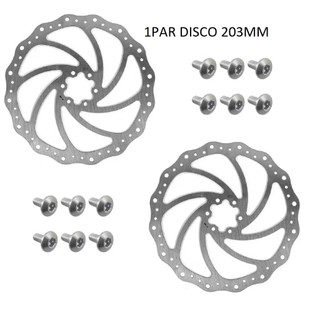 Disco De Freio Rotor Elleven Freio - 6 Furos 203mm e 160mm Dh Mtb Bike Compativel Gios, Viking, Hupi