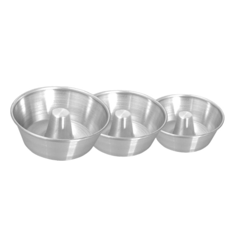 Kit 3 Formas Assadeiras Tabuleiros de Alumínio Polido Pudim Light Nº 16, Nº20 e Nº24 em Oferta na Shopee