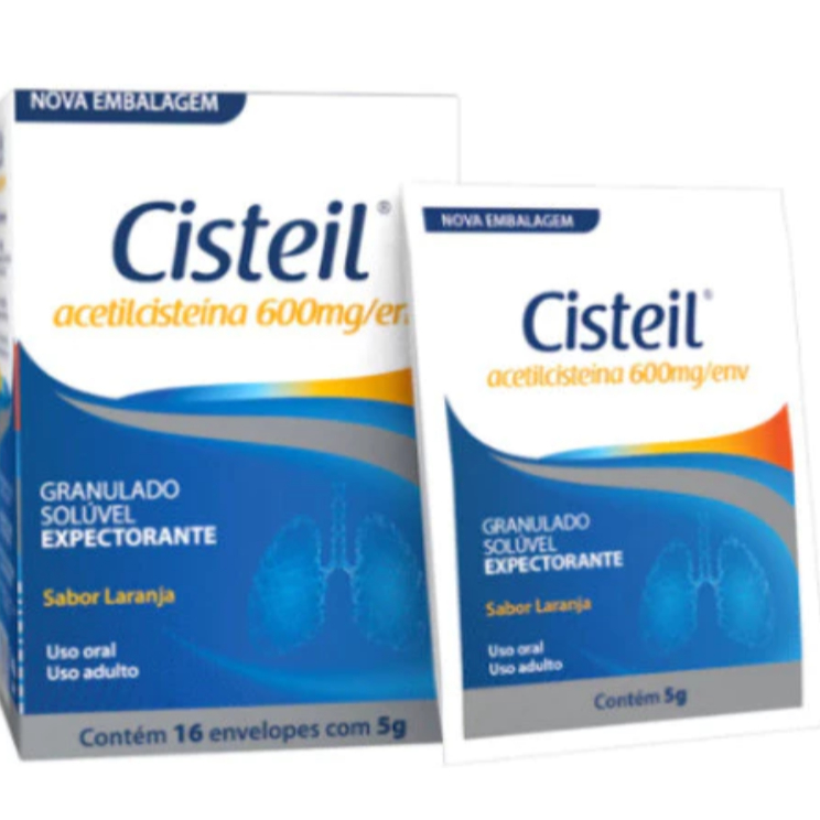 Cisteil Acetilcisteína 1 Caixa Com 16 Envelopes De 600mg