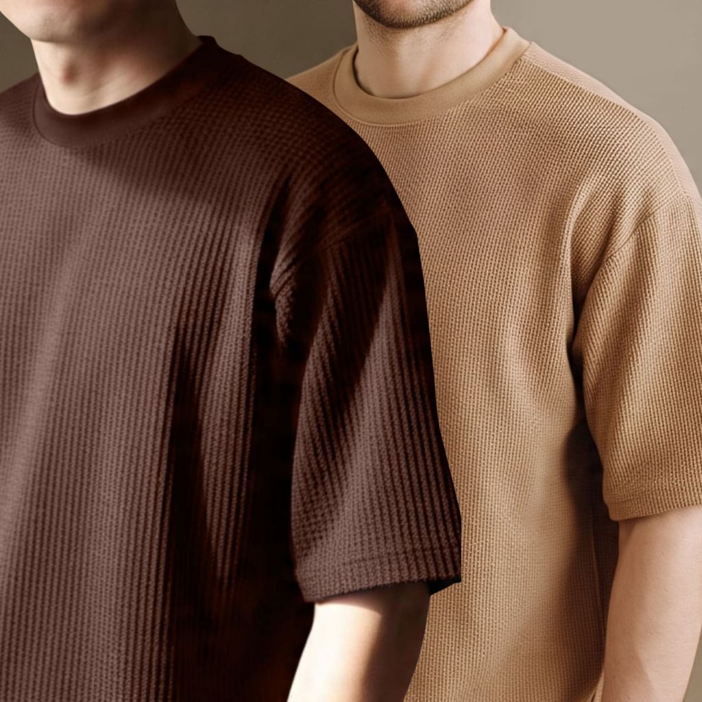 Kit 2 Camisa Oversized Texturizada RelaxMax Masculina Casual