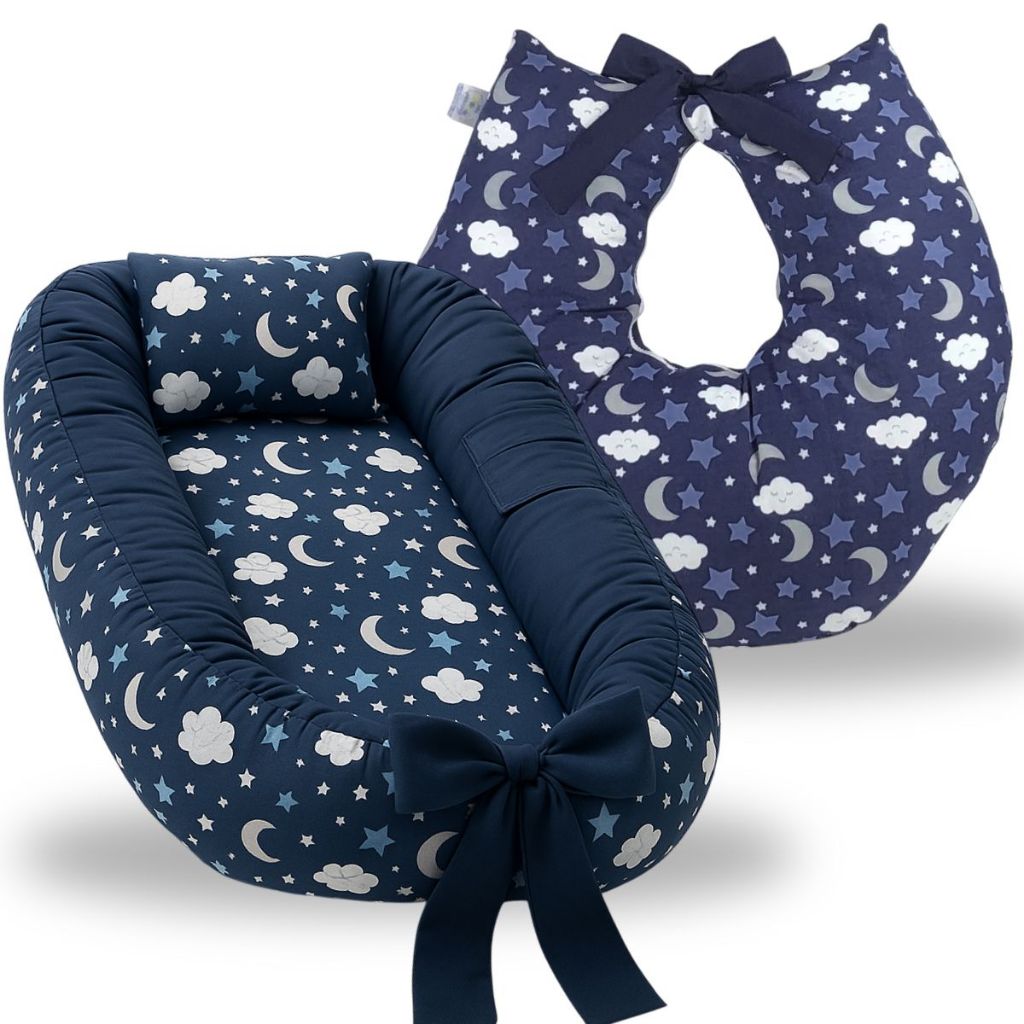 Ninho Redutor de Berço Para Bebe Almofada Amamentação Kit 2 Peças Enxoval Menina Menino Rosa Azul em Oferta na Shopee