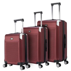 Kit 3 Malas De Viagem Primicia ABS Resistente Cadeado Senha TSA Bordo Padrão Anac Rodinha 360