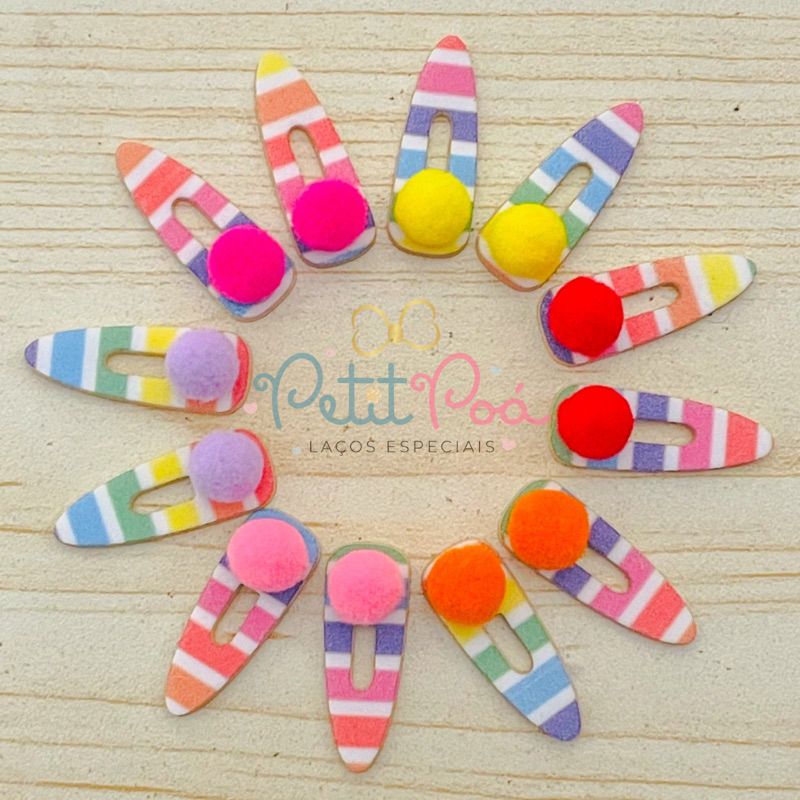 ADESIVO PET MINI TIC TAC POMPOM COLOR - BANHO E TOSA (20 UNIDADES)