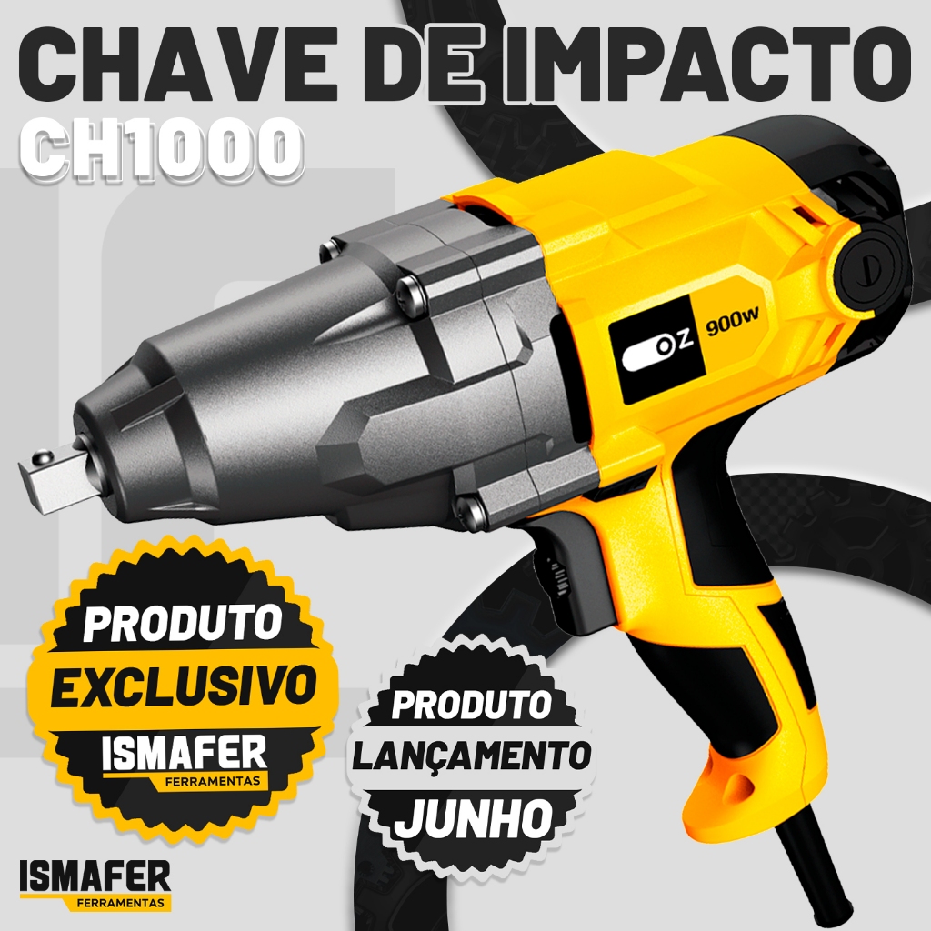 Chave De Impacto Elétrica Reversível Bivolt 1/2 900w C/ Maleta Oz em Oferta na Shopee