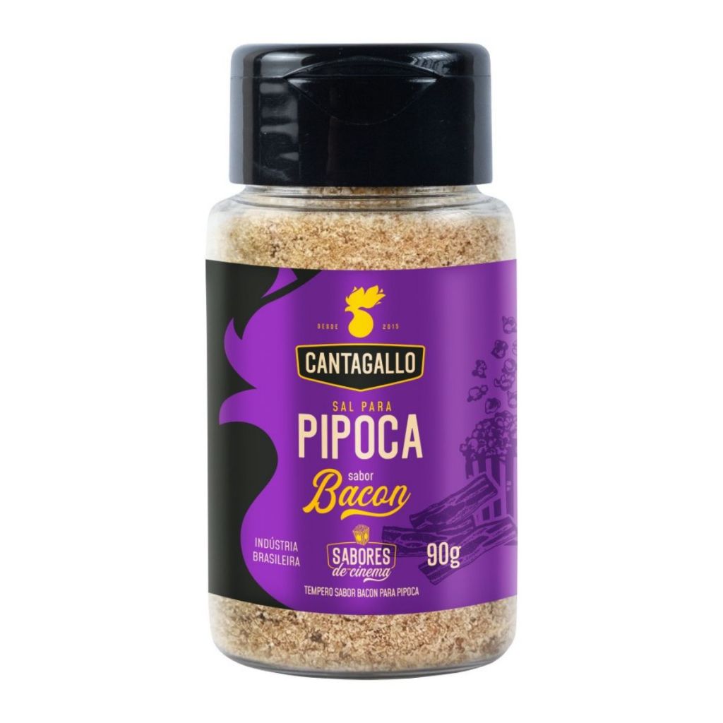 Sal Para Pipoca Sabor Bacon CantaGallo - Sabor de Cinema em Casa - SEM GLÚTEN