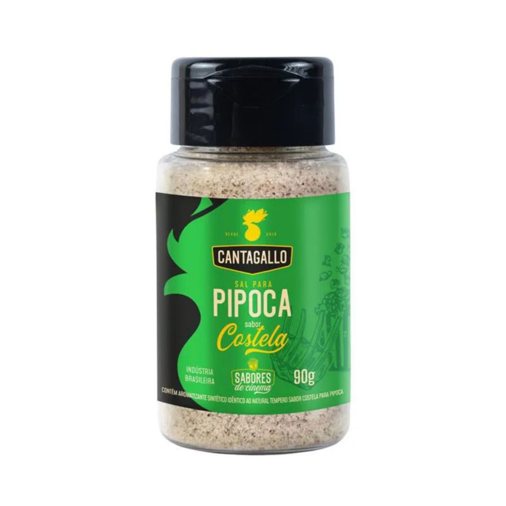 Sal para Pipoca Sabor Costela CantaGallo 90g - Sabor Cinema em Casa Tempero Gourmet Sal