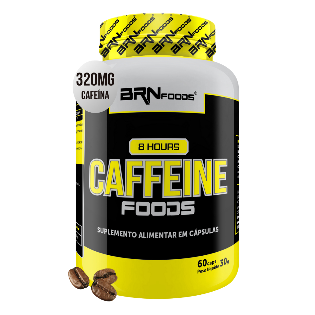 Cafeína 320mg 8 Hours Caffeine 60 Cápsulas - BRN Foods - Health