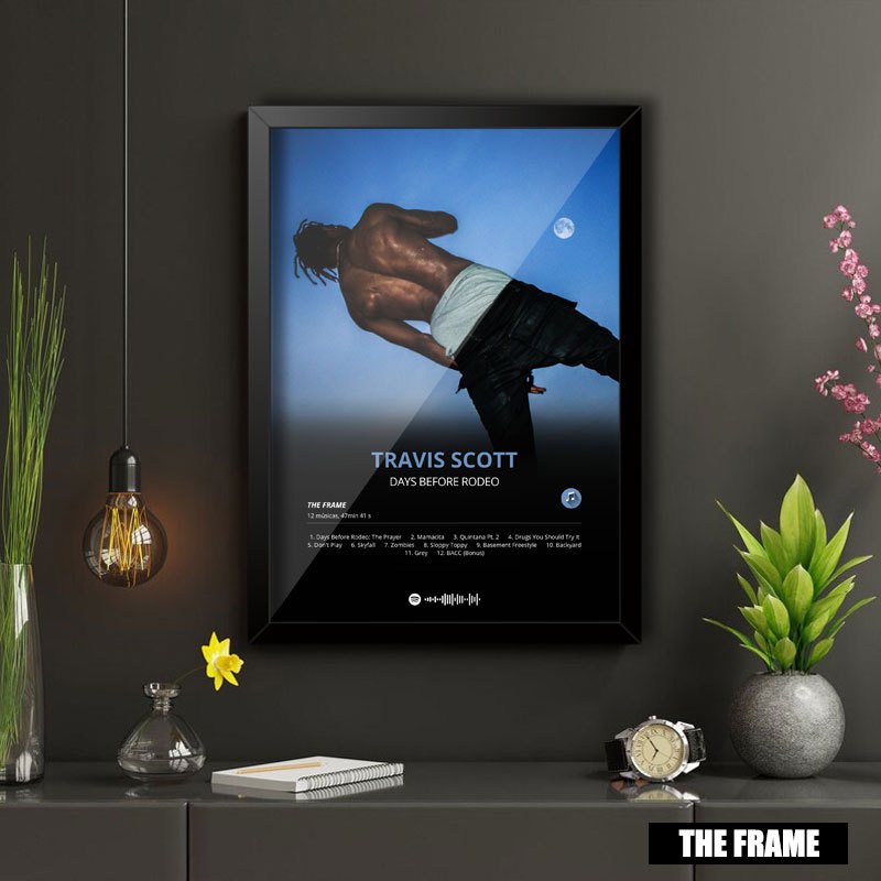 Quadro Decorativo A4/A3 Spotify Travis Scott Album Days Before Rodeo