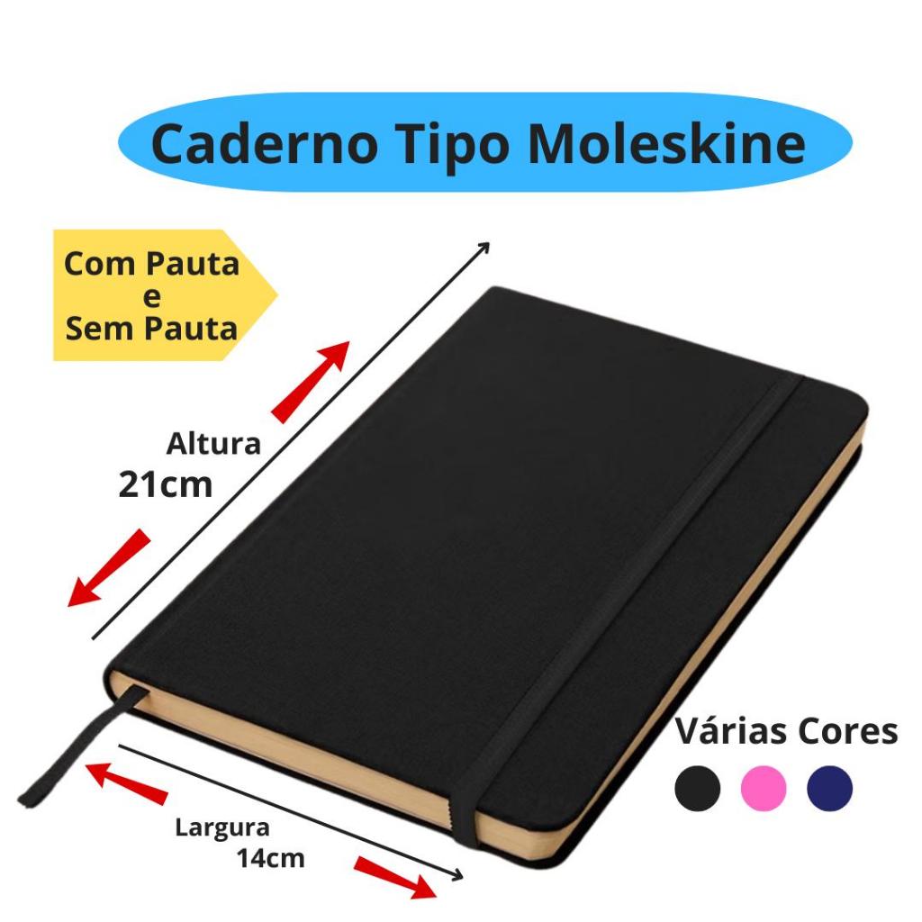 Caderno Grande Tipo Moleskine 21x14cm Sketchbook Caderneta Com Pauta e Sem Pauta