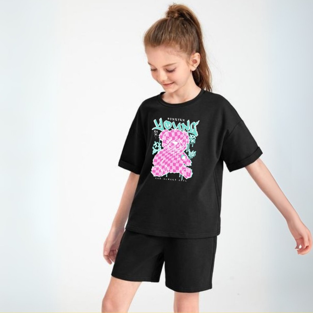 Camiseta Camisa Blusa Algodão Premium Personalizada Com Nome Kids Urso Desenho Animado Crianças
