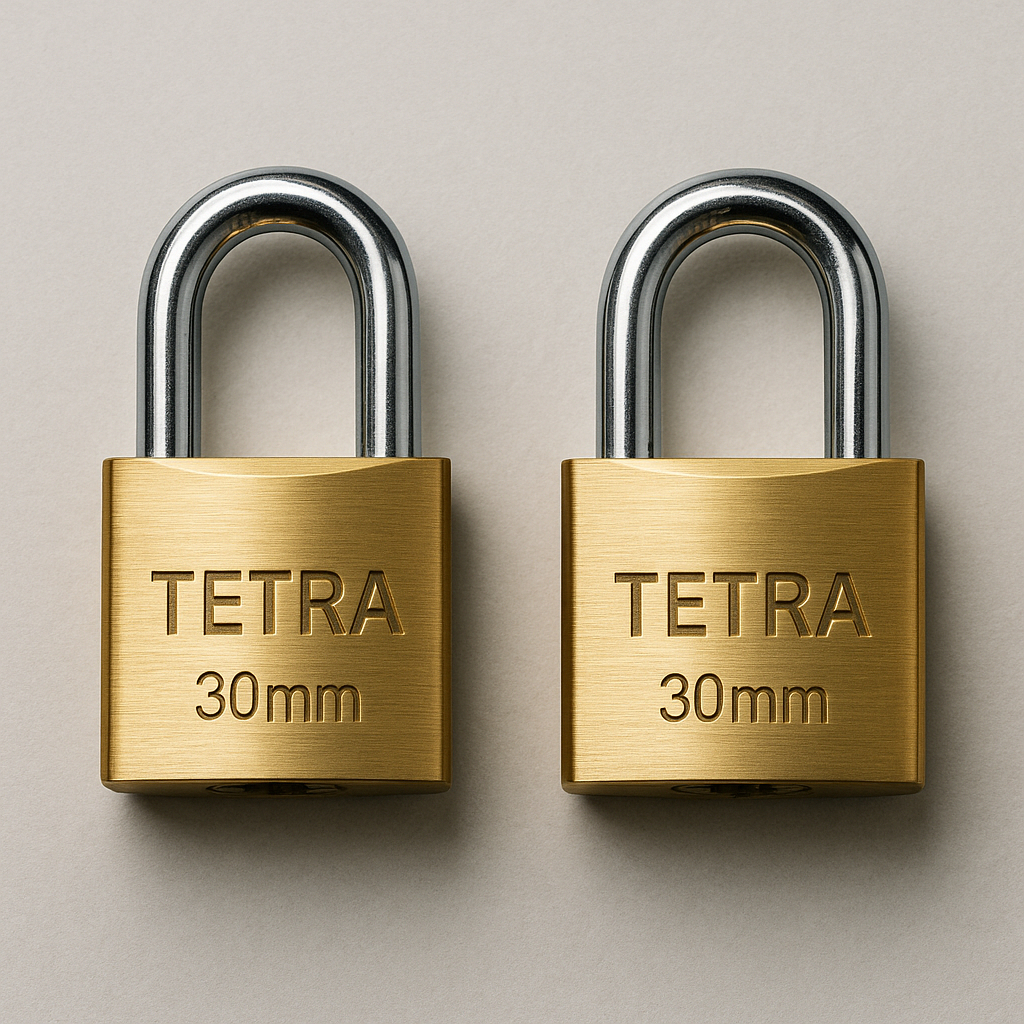 2 Cadeado Tetra Reforçado com 3 Chaves 30mm