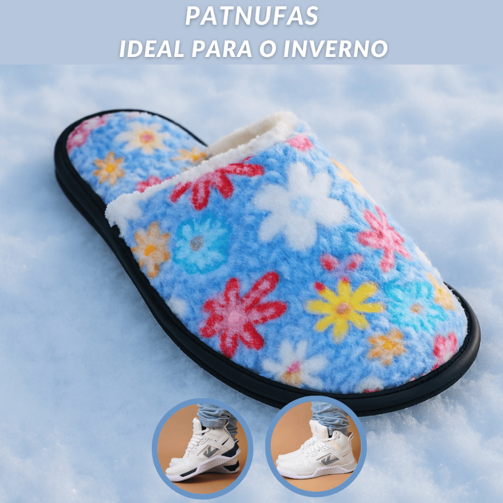 Pantufa de Inverno Feminina Ideal para o Frio Solado Antiderrapante 34 Ao 40 Super Confortável