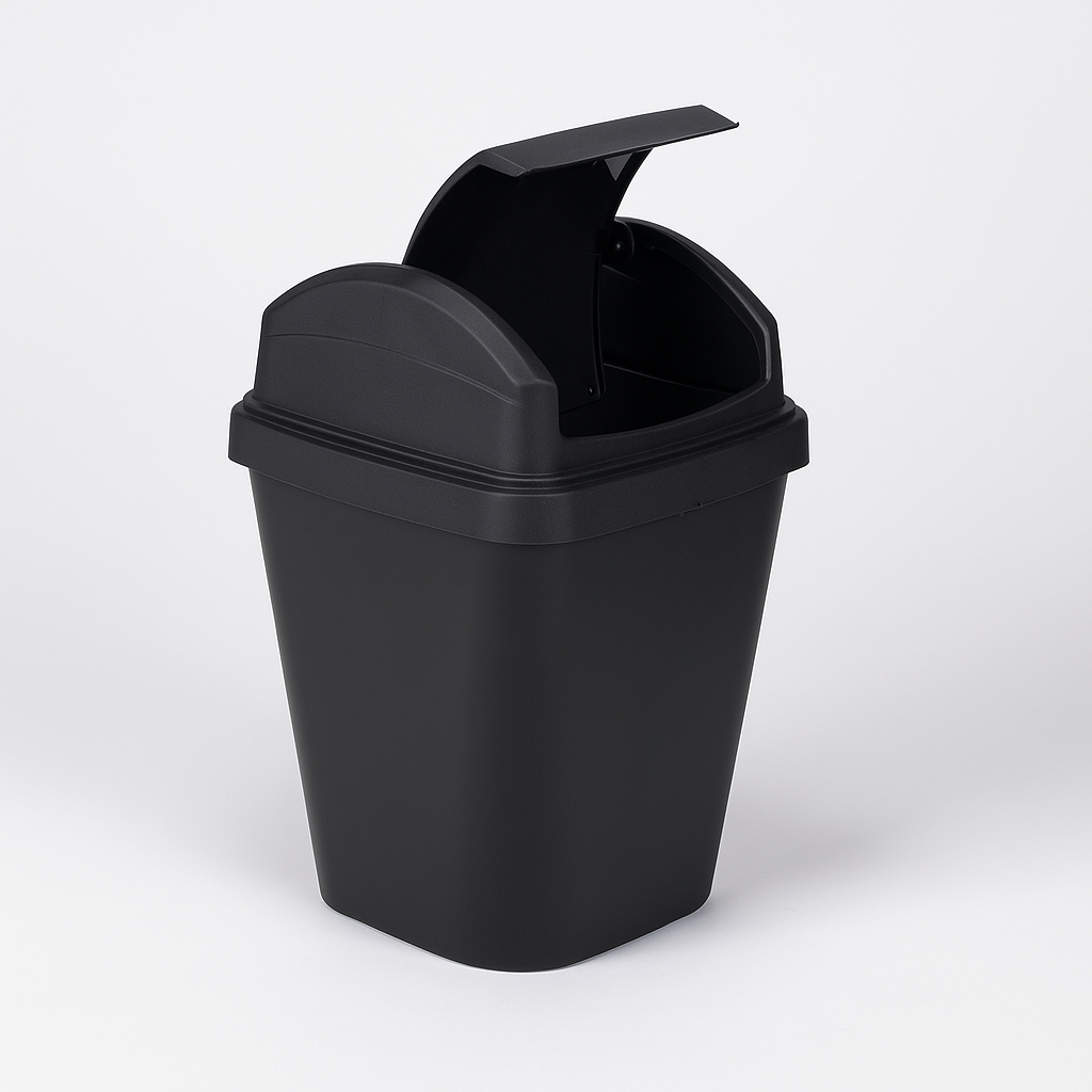 Lixeira 4,8L com Tampa Basculante – Multiuso Banheiro Cozinha Escritório | Kit 1 ou 2 Unidades