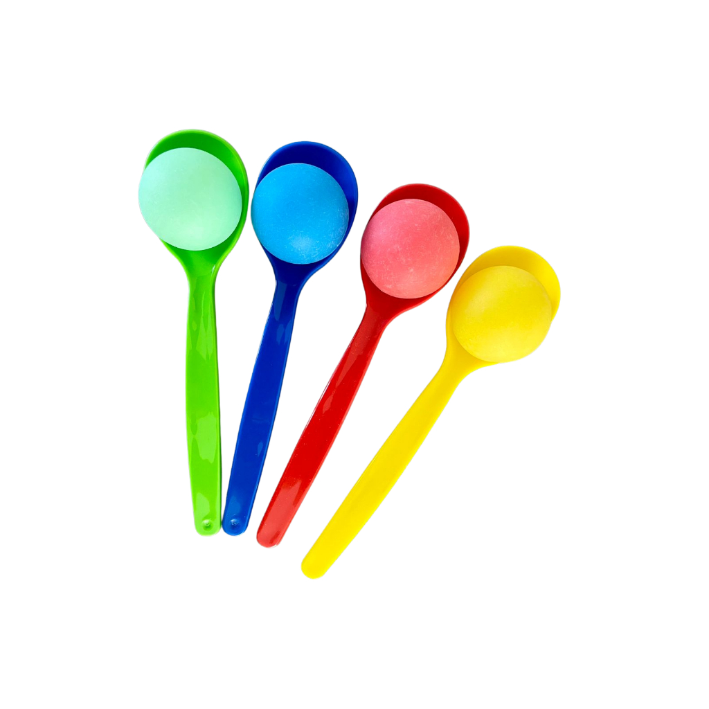 JOGO CORRIDA DA COLHER - KIT COM 4 COLHERES E 4 BOLINHAS