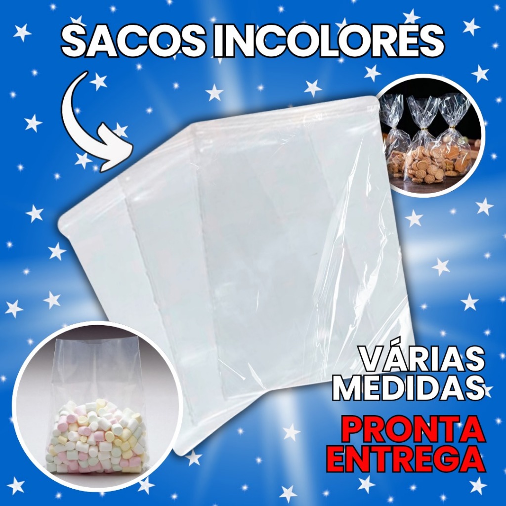 Sacos Transparente Incolor PP 8x11 com 200 Unidades