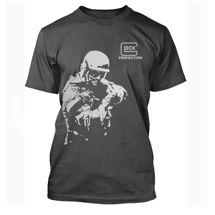 Camiseta Glock Perfection Com Atirador Tiro Esportivo Glock