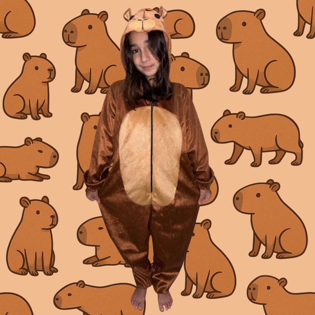 Kigurumi Capivara Adulto e Infantil – Fantasia Pijama Macacão