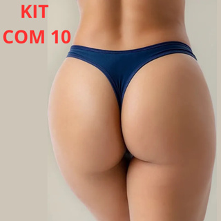 Kit Calcinhas Fio Dental Microfibra Feminina Lingerie Lisas em Oferta na Shopee