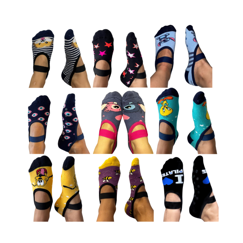 6 Meias Sapatilhas Pilates Divertida Antiderrapante 34/39 em Oferta na Shopee