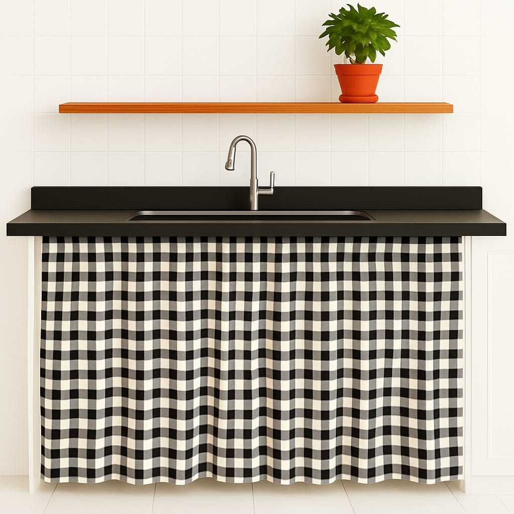 Cortina para Cozinha Xadrez: Onde Comprar | BuscaProdutos