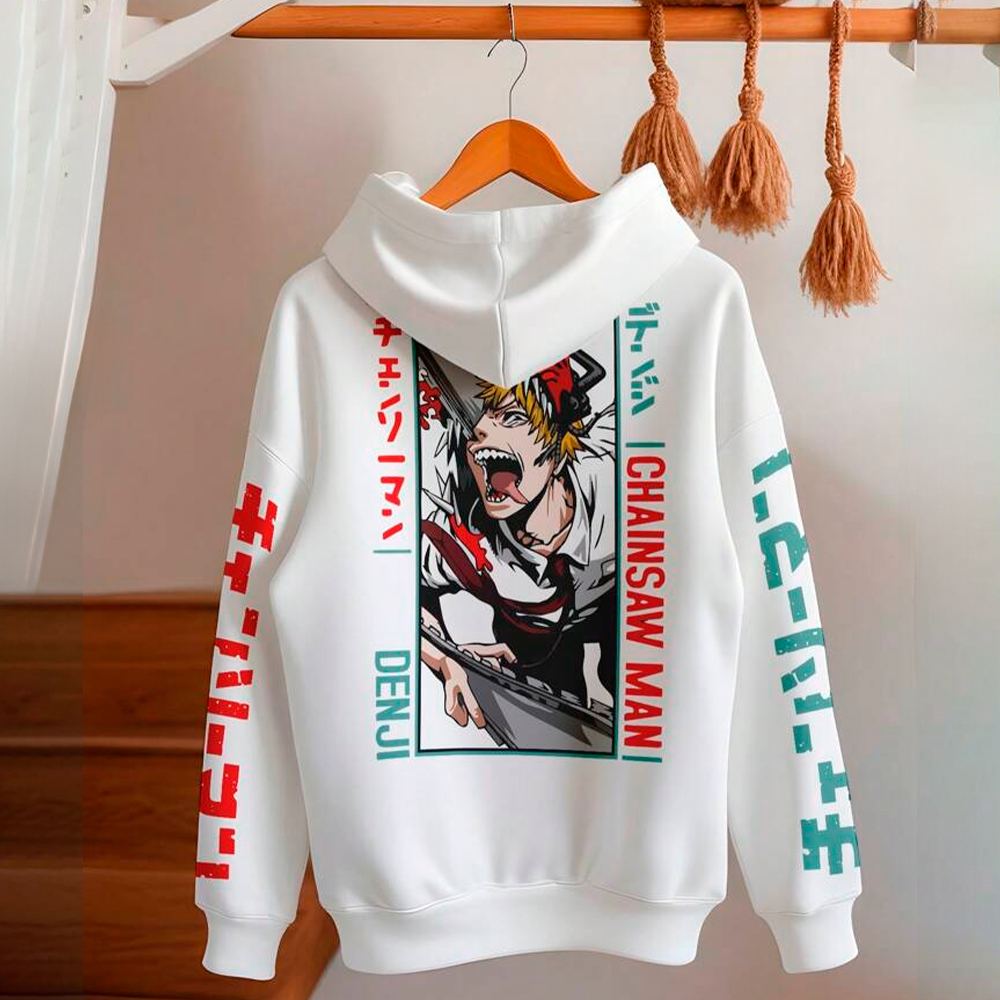 Blusa De Frio Moletom Canguru Algodão Chainsaw Man Denji Geek Unissex