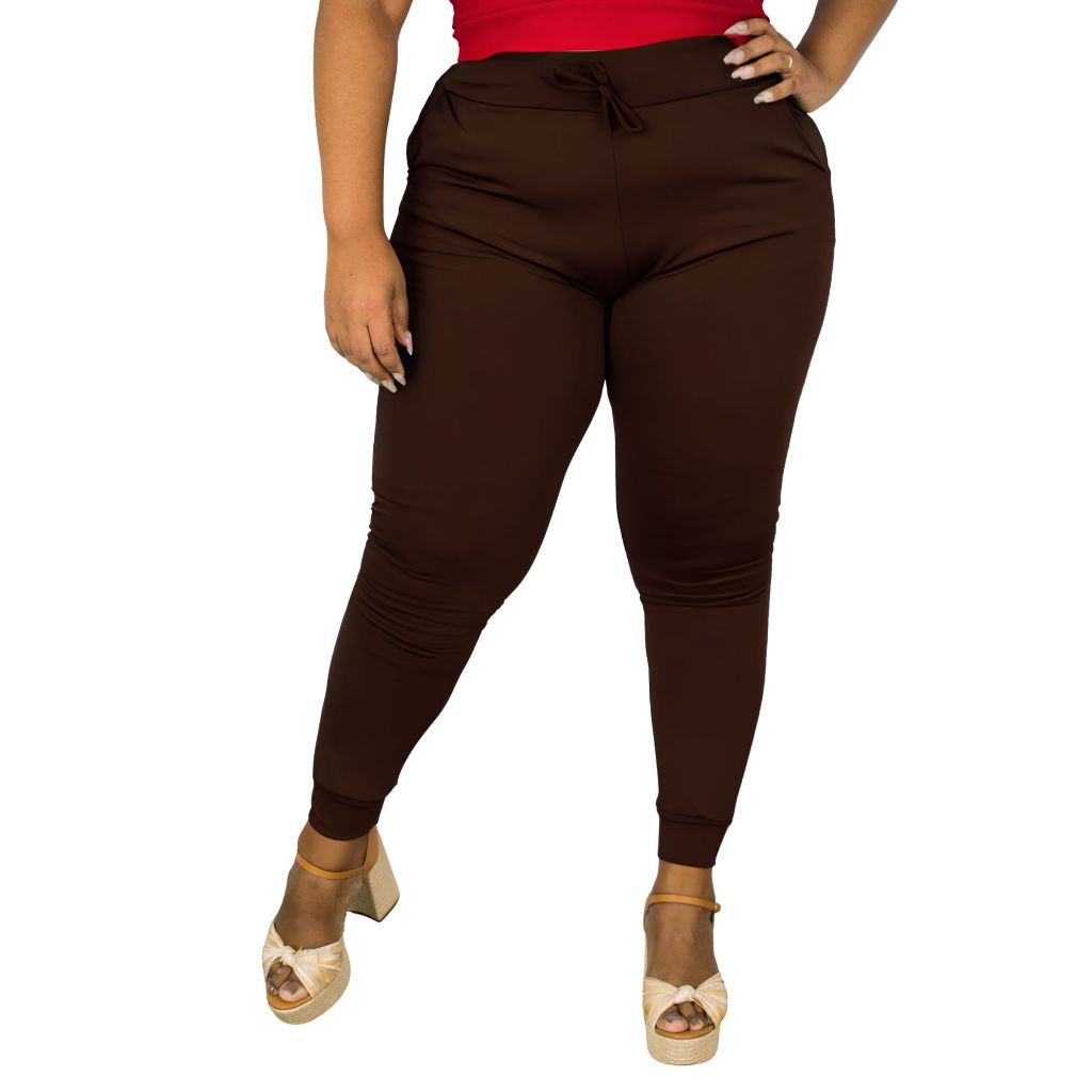 Calça Jogger Feminina Peluciada com Bolso Plus Size