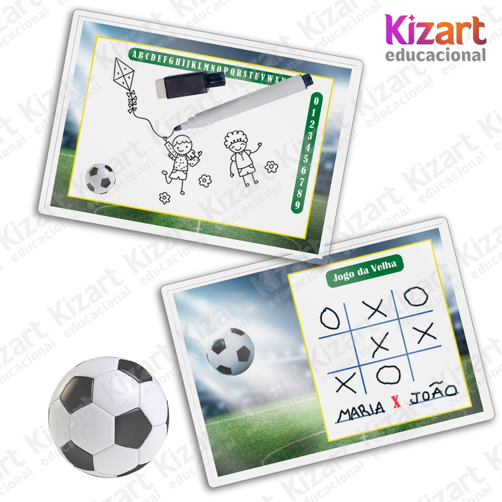 Lousa Mágica + Caneta Com Apagador Lembrancinha Festa Infantil Tema Futebol